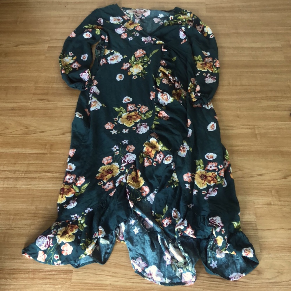 Green Floral Maxi Dress